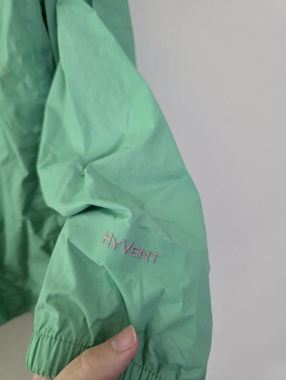 The North Face Mint Green Hooded Kids Raincoat